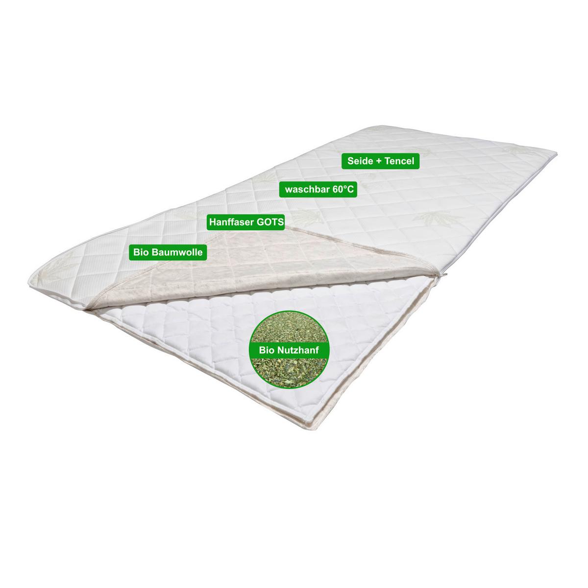 Matratzenauflage Hempysleep mit Aloe Vera 140x200 - Textil (200/140cm)