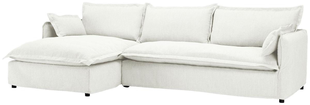 Ecksofa Toscana - Schwarz/Weiß, Trend, Textil (165/295cm) - Livetastic
