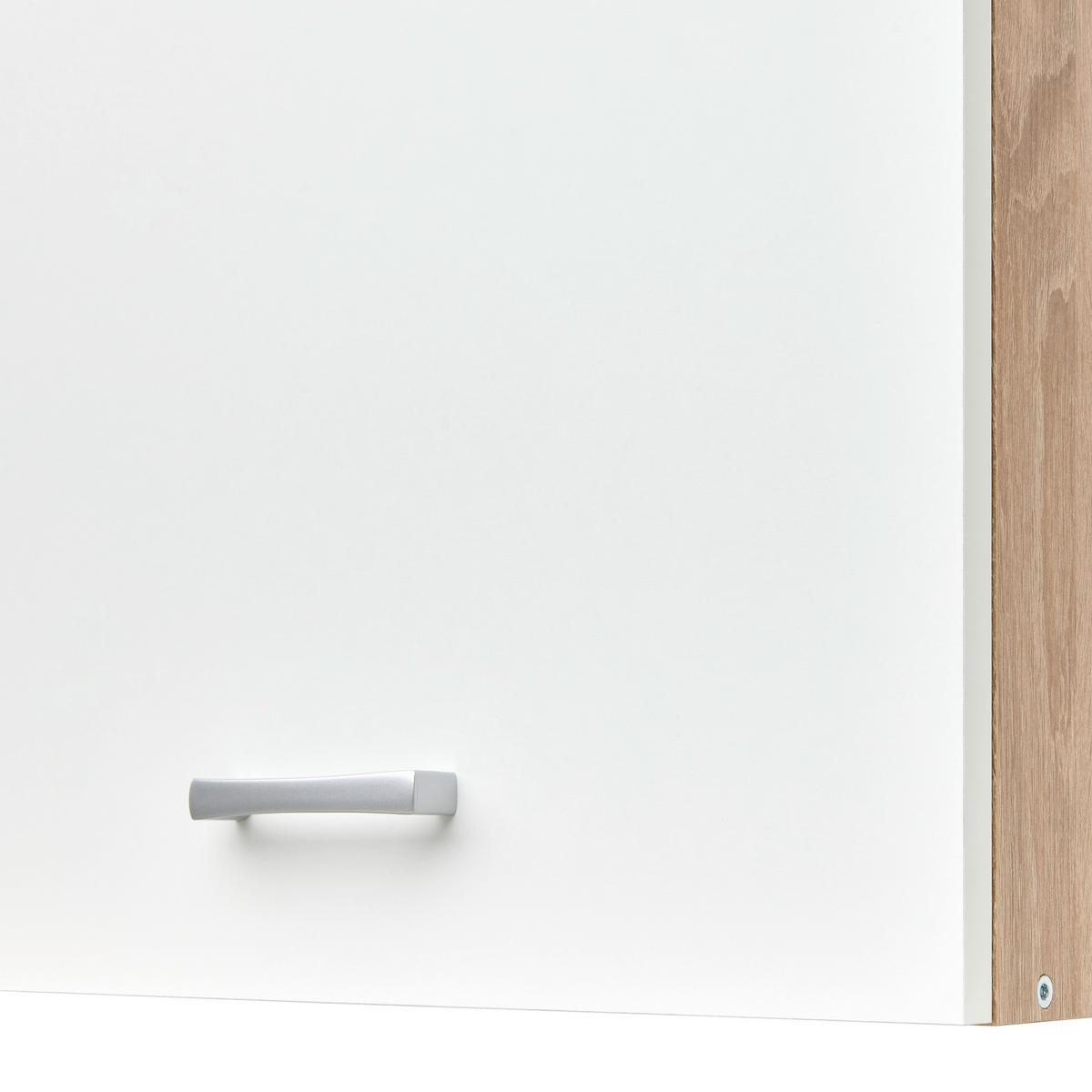 Küchenzeile Economy mit Geräten 270 cm Weiß/Eiche Dekor Modern - Eichefarben/Weiß, Basics, Holzwerkstoff (270cm) - Respekta