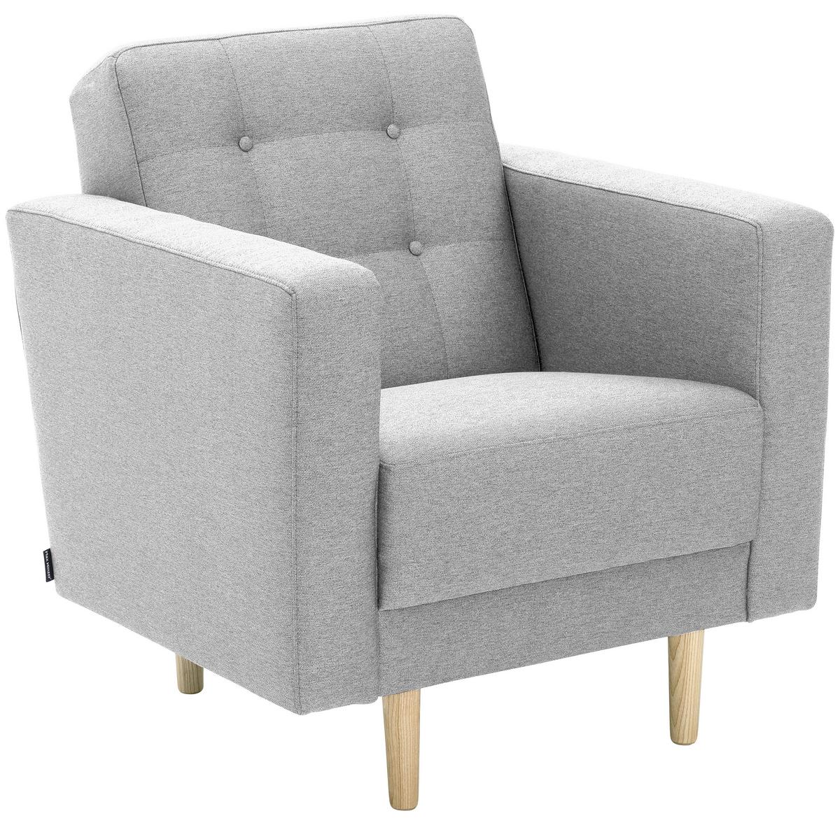 Polstersessel Mit Armlehnen Jasmin Flachgewebe Hellgrau - Eschefarben/Hellgrau, MODERN, Textil (75/81/83cm) - Max Winzer