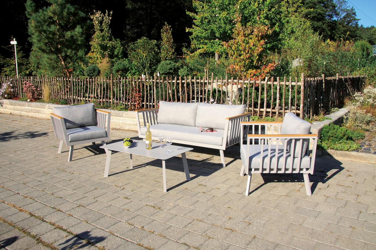 Loungegarnitur Gondola - Taupe/Grau, MODERN, Kunststoff/Textil (175/70/72cm) - Acamp