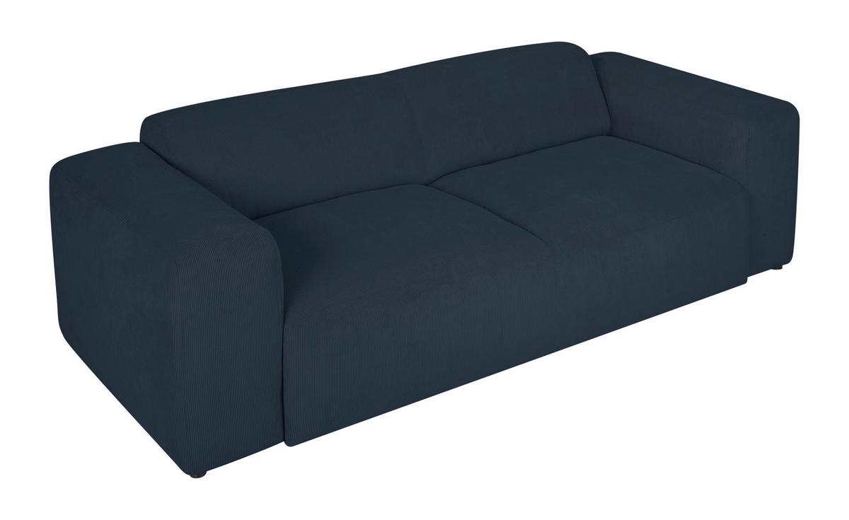 3-sitzer-sofa Hannah Blau B: 247 Cm - Blau/Schwarz, Design, Textil (247/75/104cm) - MID.YOU