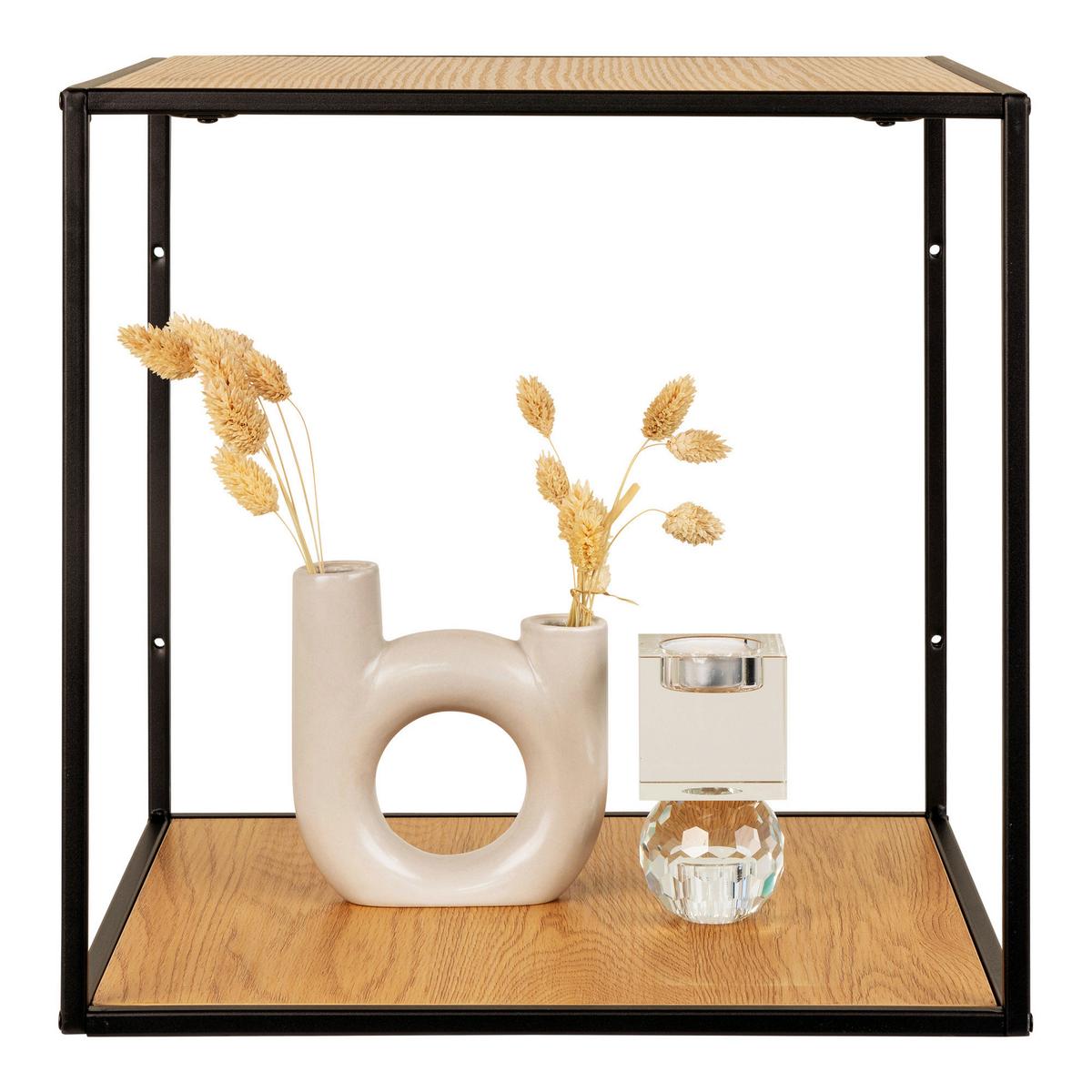 Wandregal Vita Braun Schwarz B: 36 cm - Schwarz/Braun, Design, Holz/Metall (36/36/36cm)