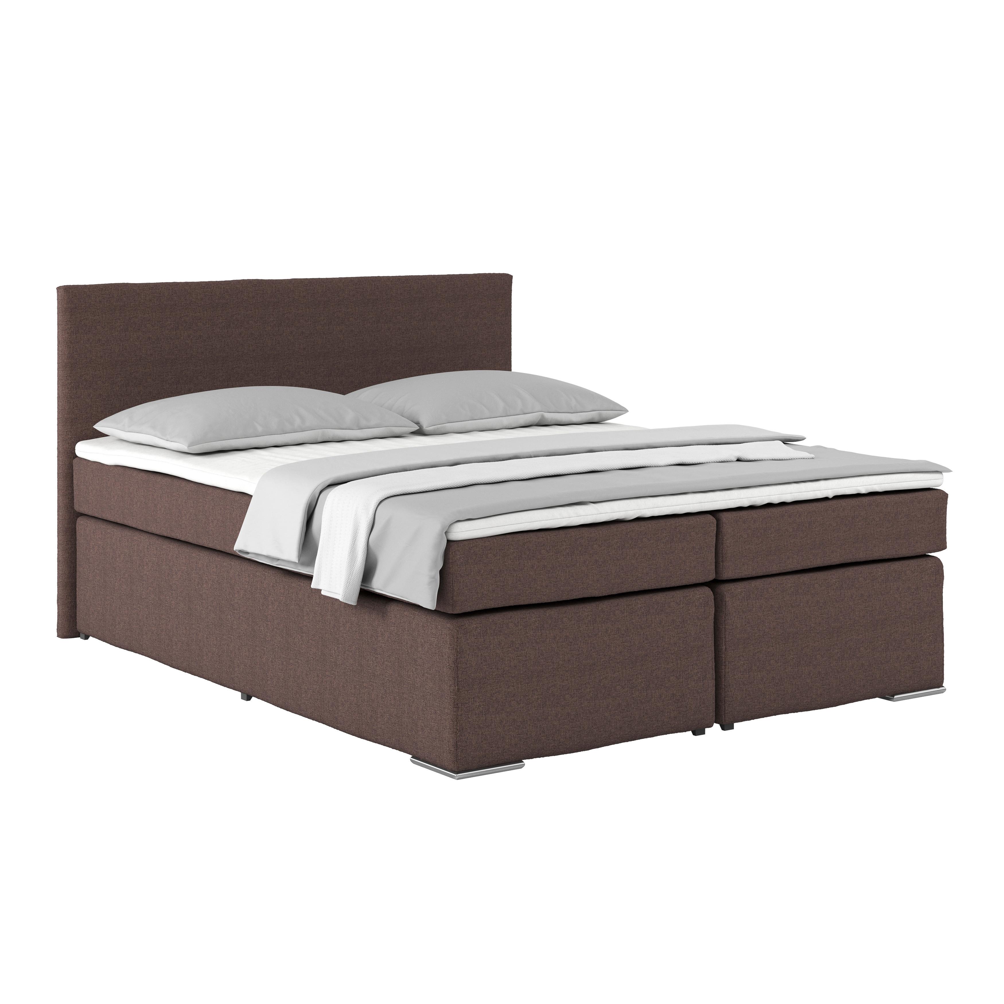 Postel Boxspring Nero Pl: 160/200cm, Jílová - barvy chromu/jílová barva, Konvenční, textil (160/200cm)