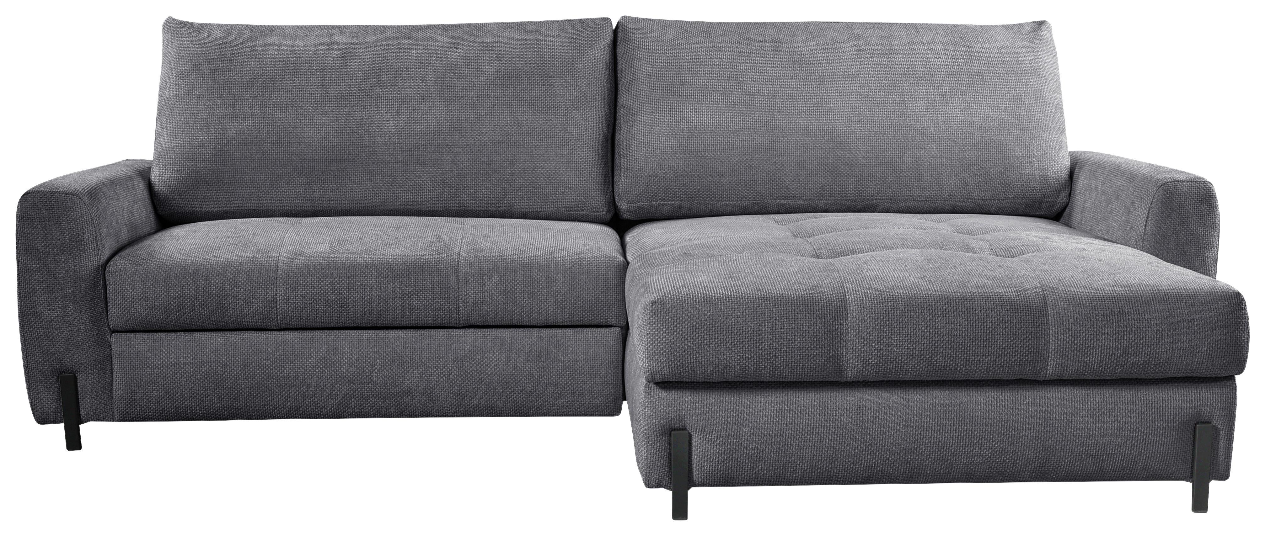 Ecksofa Naomi Grau/Schwarz, 265 cm - Schwarz/Grau, Design, Textil (265/162cm) - MID.YOU