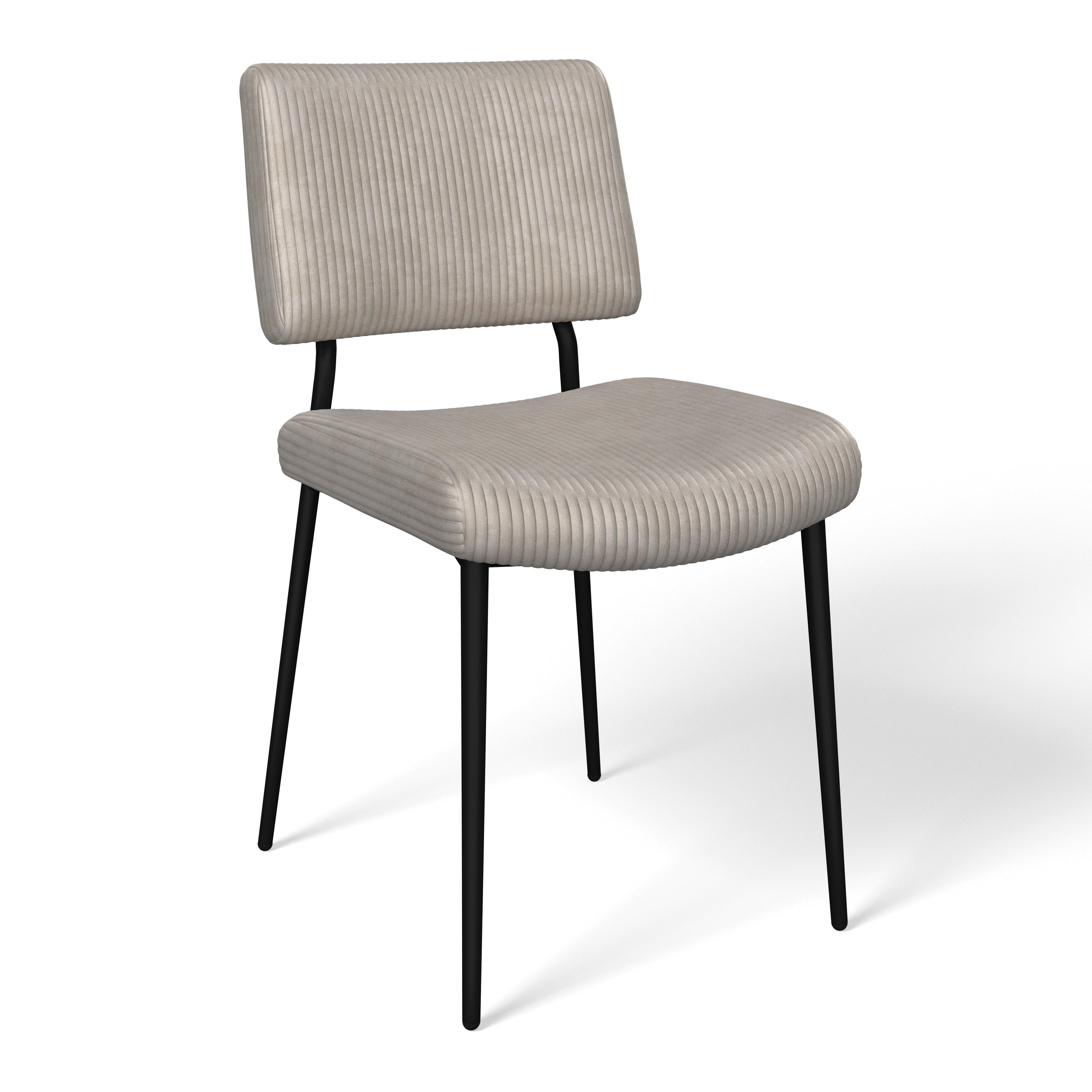 Židle béžová ELIA - černá/béžová, Moderní, kov/textil (56/85/47cm) - Bessagi Home