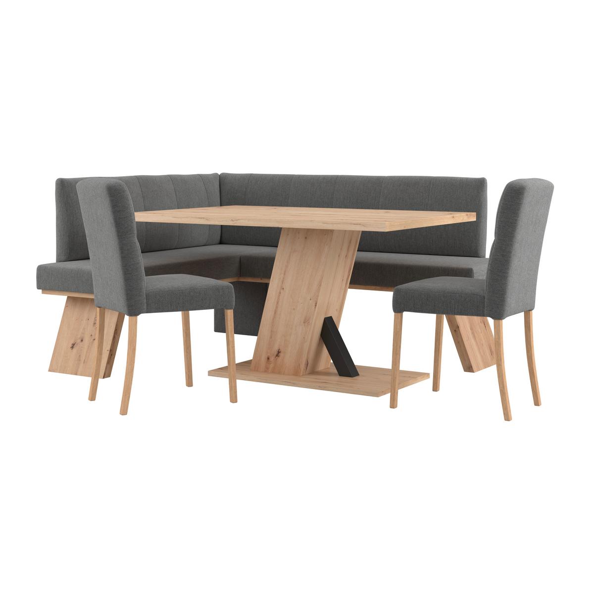 Eckbank Emma Ii - Eichefarben/Anthrazit, KONVENTIONELL, Holzwerkstoff/Textil (150/185cm)