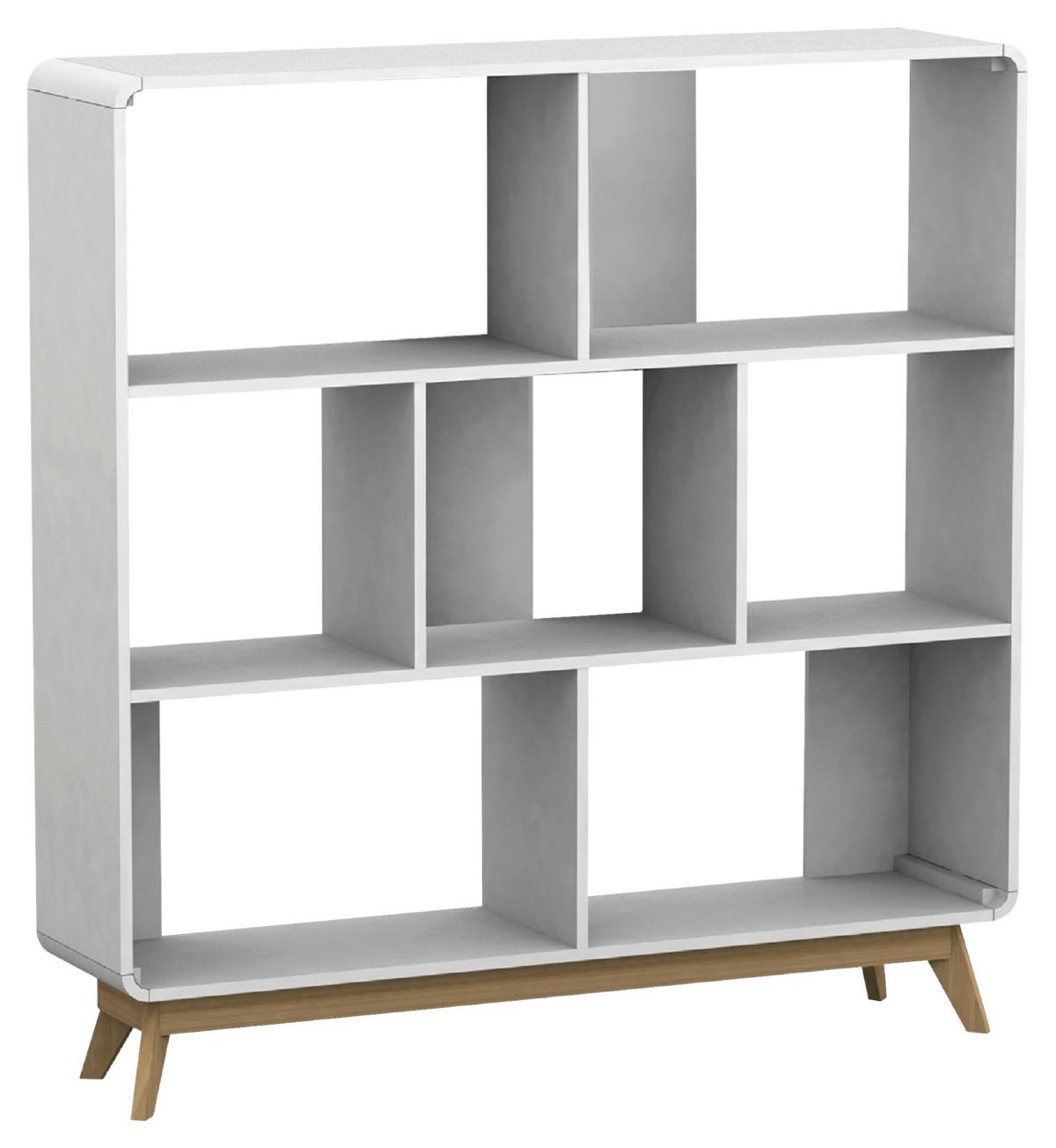 Regal Cassie Weiß 122 Cm - Eichefarben/Weiß, Design, Holzwerkstoff (122/126/29cm) - MID.YOU