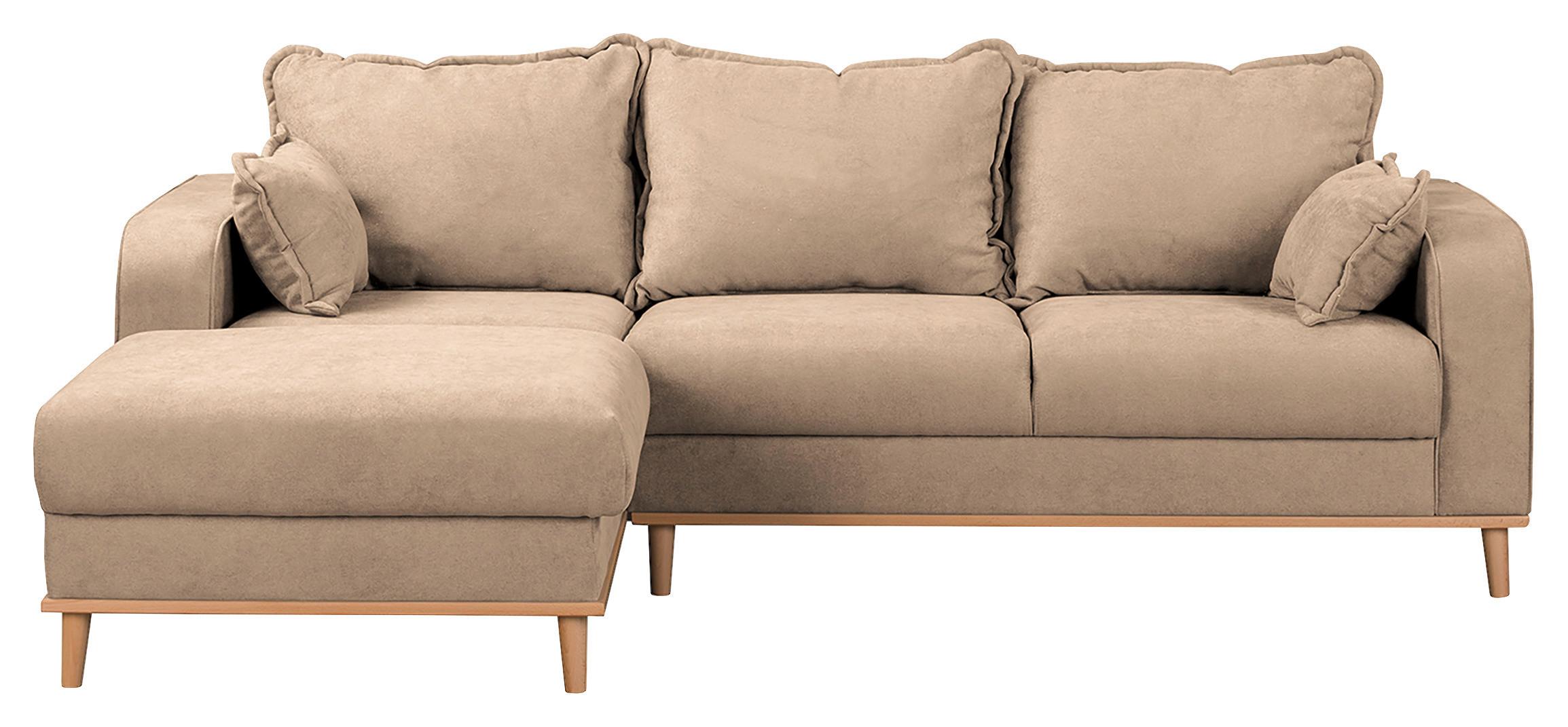 Ecksofa Beata Beige S: 150x230 cm - Wengefarben/Beige, Design, Textil (150/230cm) - Livetastic