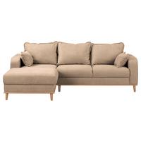 Ecksofa Beata Beige S: 150x230 cm - Wengefarben/Beige, Design, Textil (150/230cm) - Livetastic