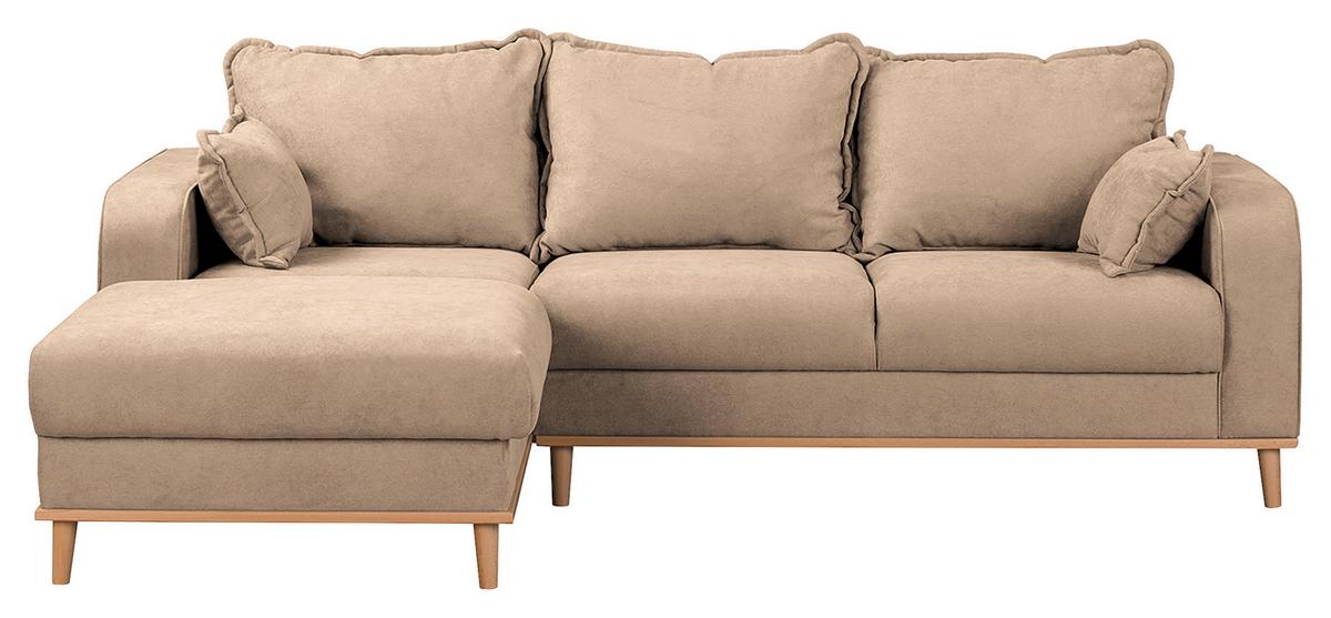Ecksofa Beata Beige S: 150x230 cm - Wengefarben/Beige, Design, Textil (150/230cm) - Livetastic
