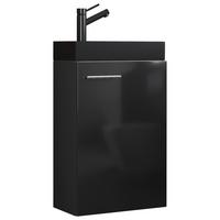 Waschtischkombi Slito Bl - Schwarz, MODERN, Keramik/Holzwerkstoff (40,5cm) - MID.YOU
