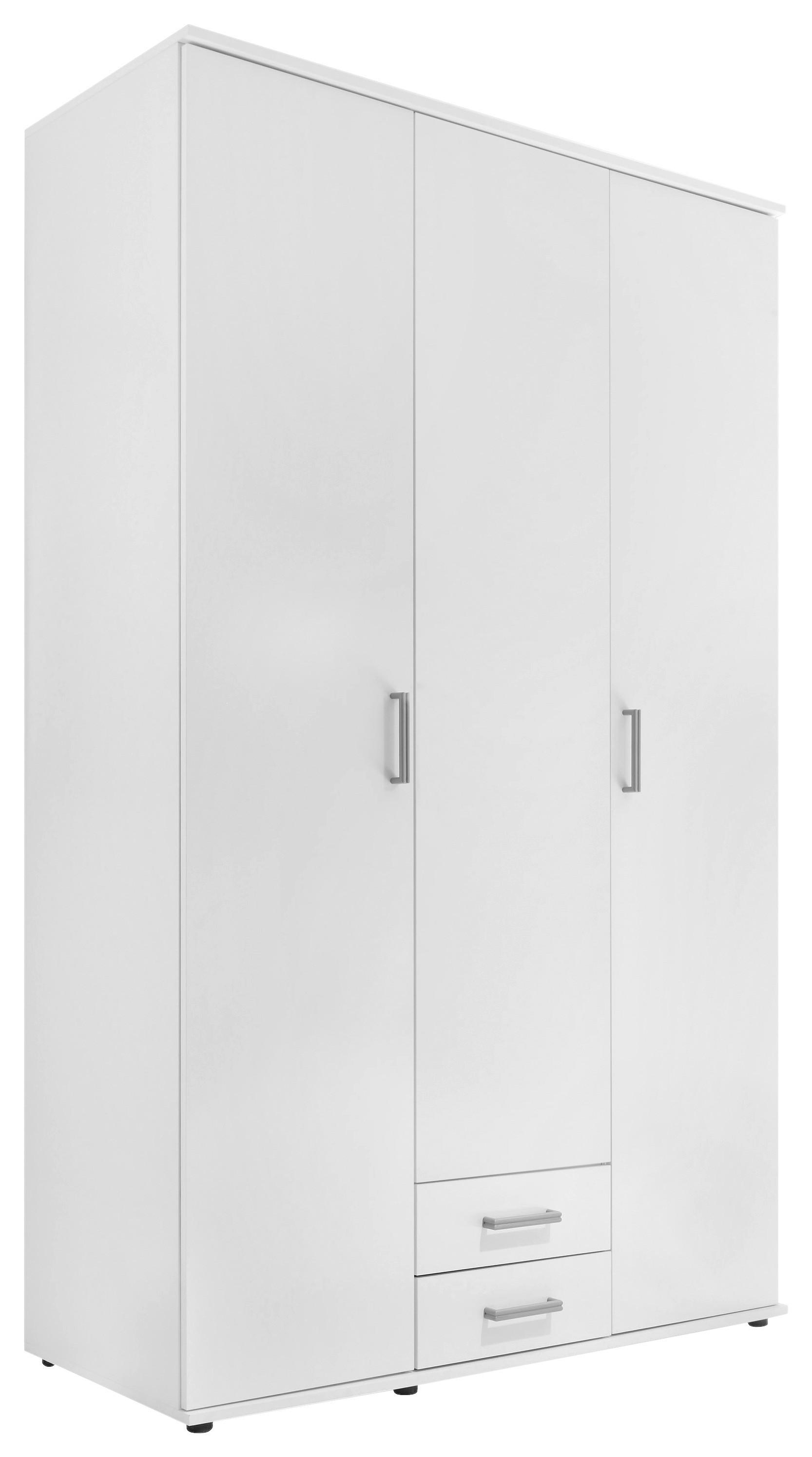 Drehtürenschrank in Weiß - bílá/barvy hliníku, Konvenční, kompozitní dřevo/plast (119,6/196,3/53,5cm) - Mömax