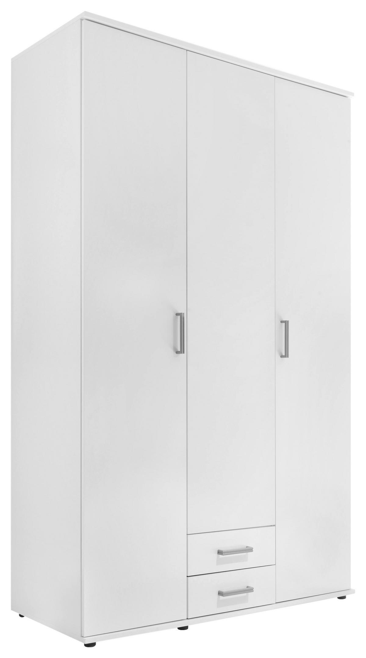 Drehtürenschrank in Weiß - bílá/barvy hliníku, Konvenční, kompozitní dřevo/plast (119,6/196,3/53,5cm) - Mömax