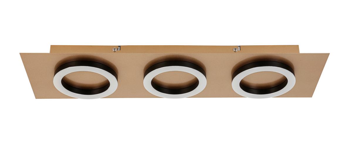 STROPNÉ LED SVIETIDLO EMILORE - čierna/cappuccino, Modern, kov/plast (60/18/5,1cm) - Mömax