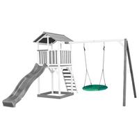 Spielturm A025.123.82 - Weiß/Grau, KONVENTIONELL, Holz/Kunststoff (356,6/241,9/349cm) - Ambia Garden