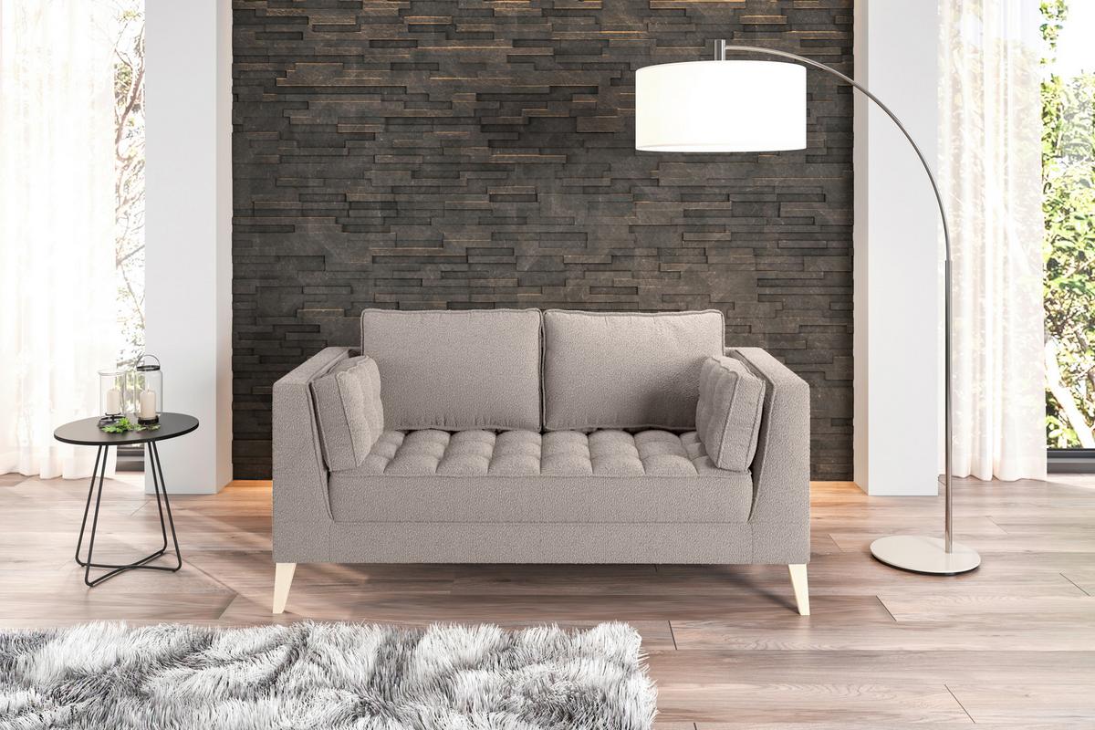 Dvoumístná pohovka DOTI, šedohnědá - přírodní barvy/šedohnědá, Design, kompozitní dřevo/textil (110/95/85cm) - MID.YOU