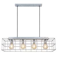 Hängeleuchte Merril H: 150 cm 4-Flammig Zinkfarben - Zinkfarben, Design, Metall (90/20/150cm) - Globo