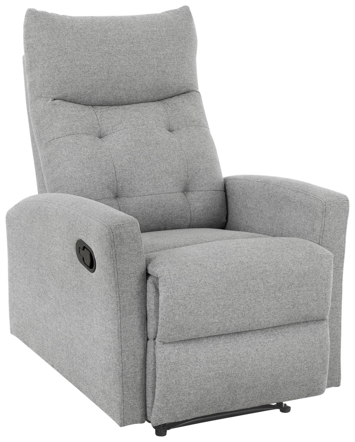 Sitzgarnitur 3-tlg. Nuvia Mit Relaxfunktion Grau - Schwarz/Grau, Design, Textil - Livetastic