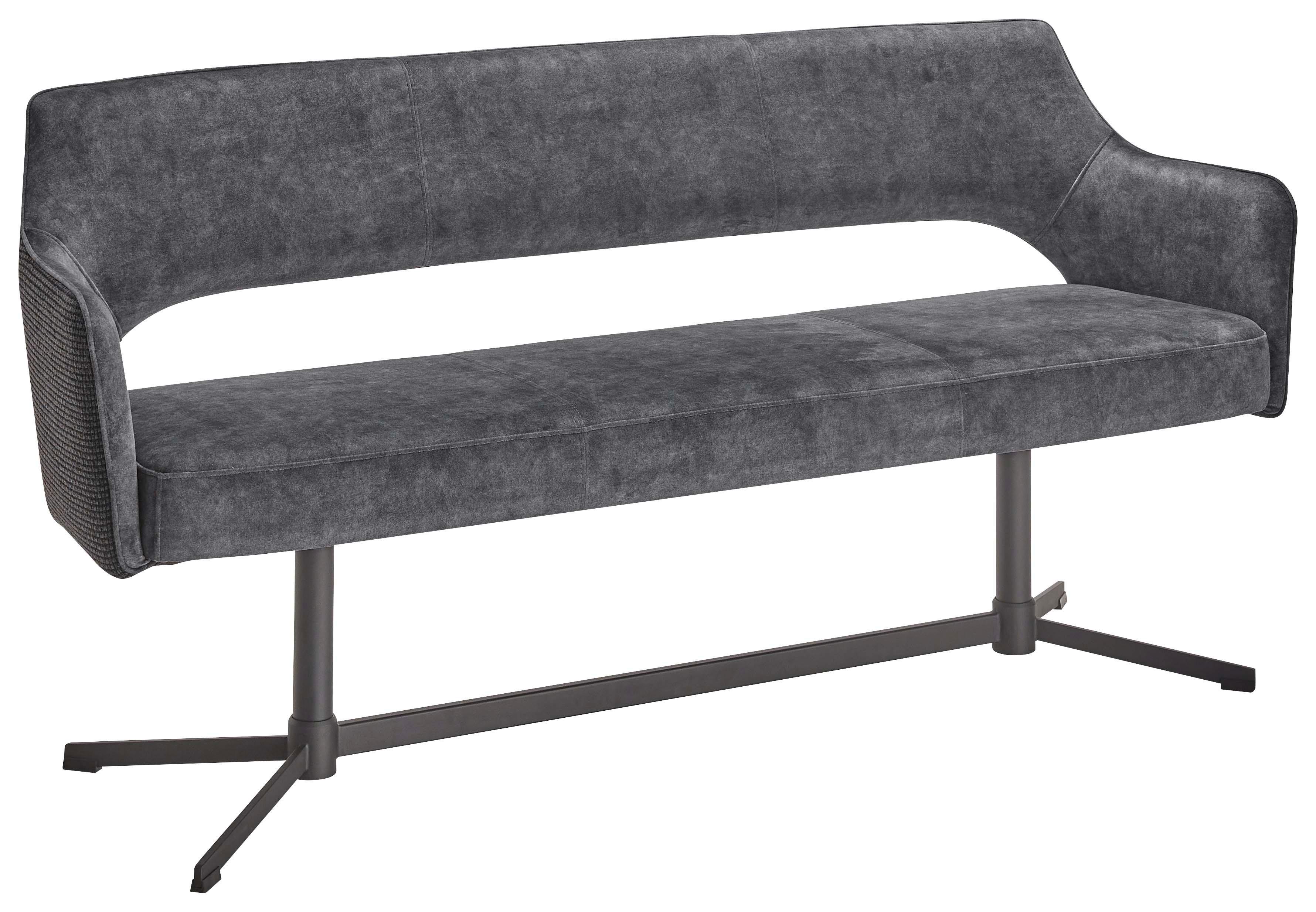 LAVICA VALLETTA - čierna/antracitová, Modern, kov/textil (170/85/61cm) - Premium Living