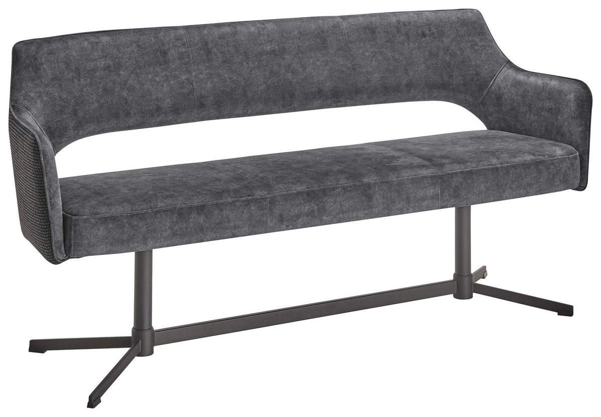 LAVICA VALLETTA - čierna/antracitová, Modern, kov/textil (170/85/61cm) - Premium Living