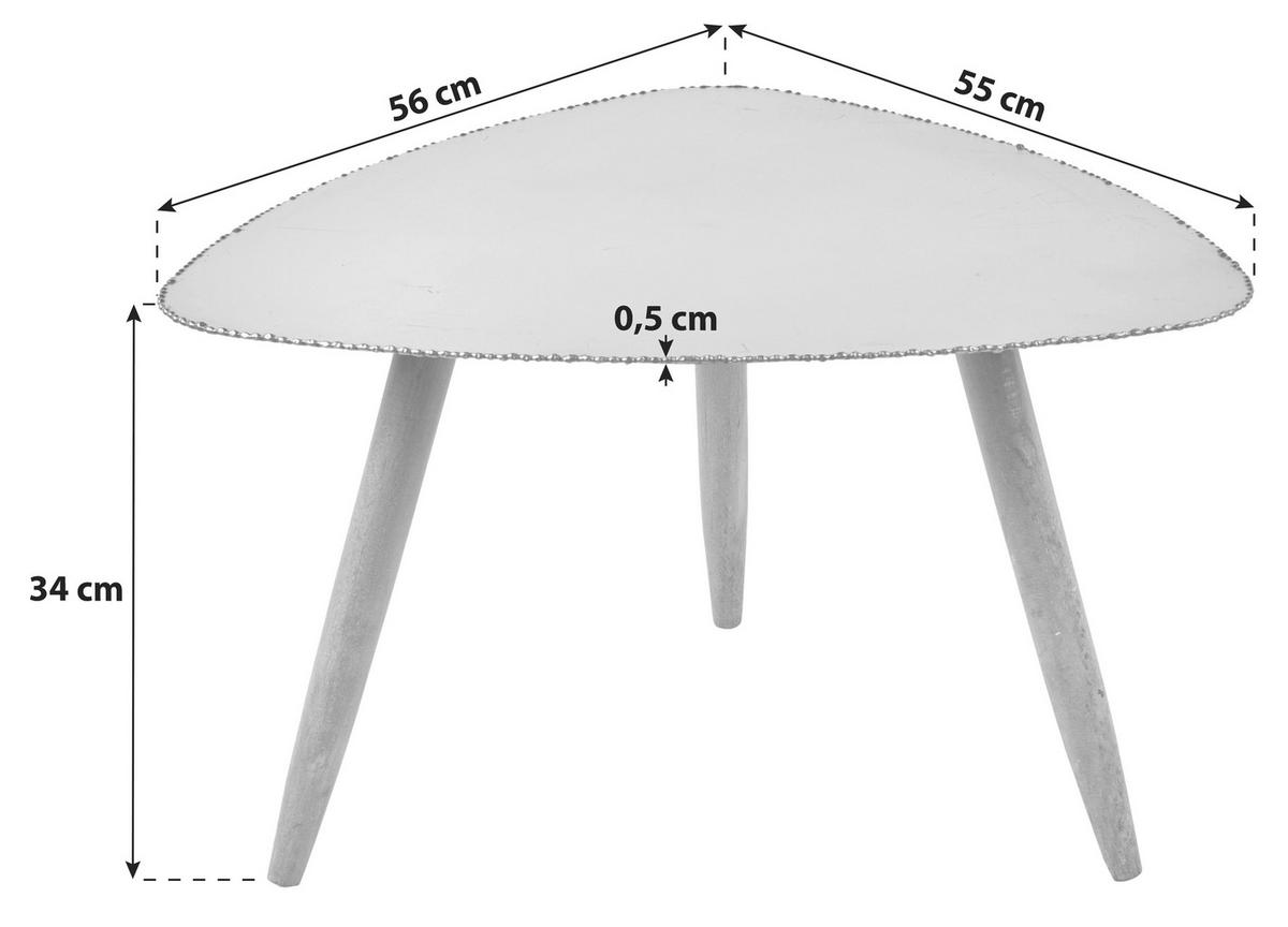 Couchtisch Aus Metall Timo - Anthrazit/Braun, Basics, Holz/Metall (55/56/34cm) - Sonnhaus