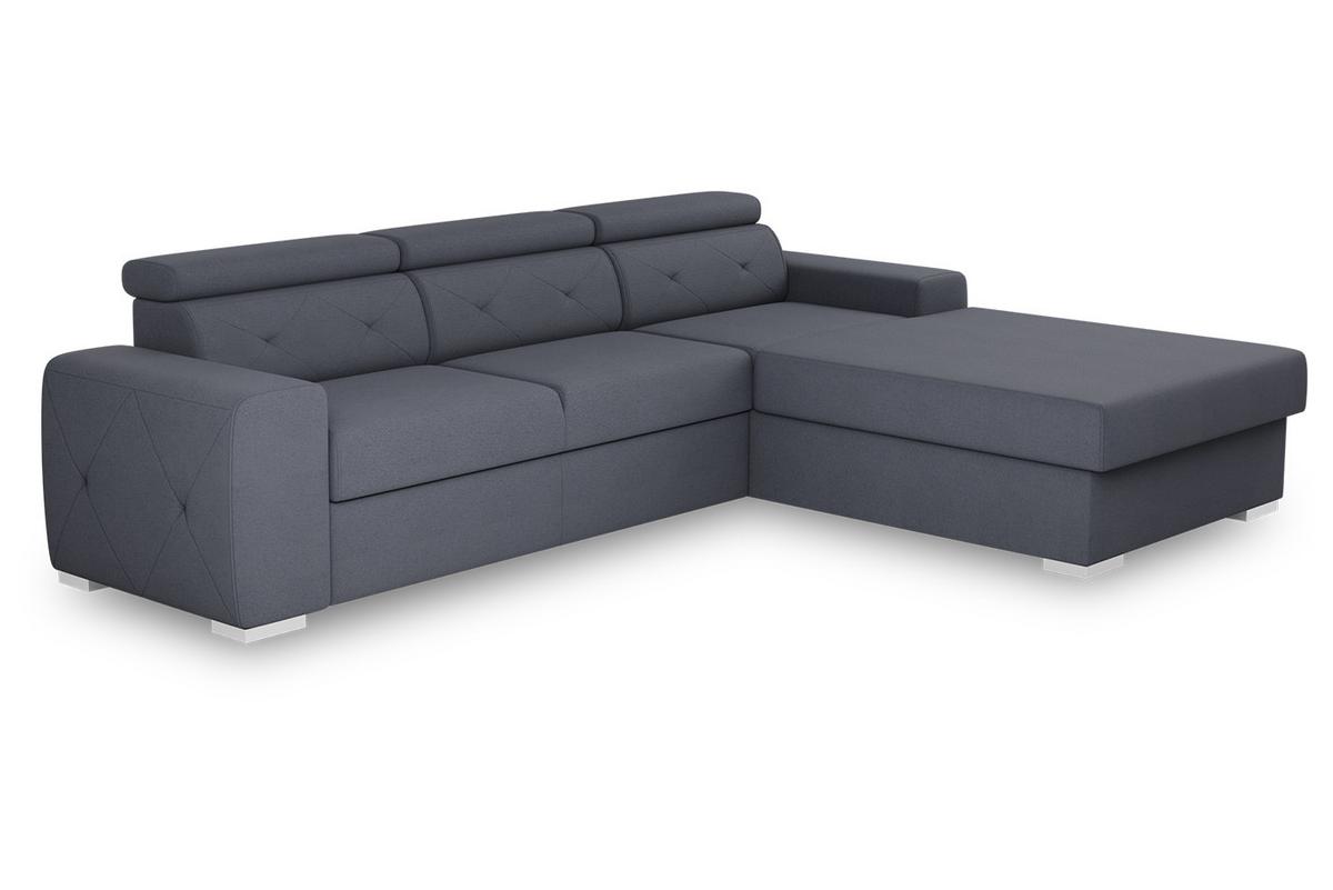 Ecksofa mit Schlaffunktion Madison Blau/Grau 296x195 cm - Blau/Silberfarben, Design, Textil (296/195cm) - MID.YOU