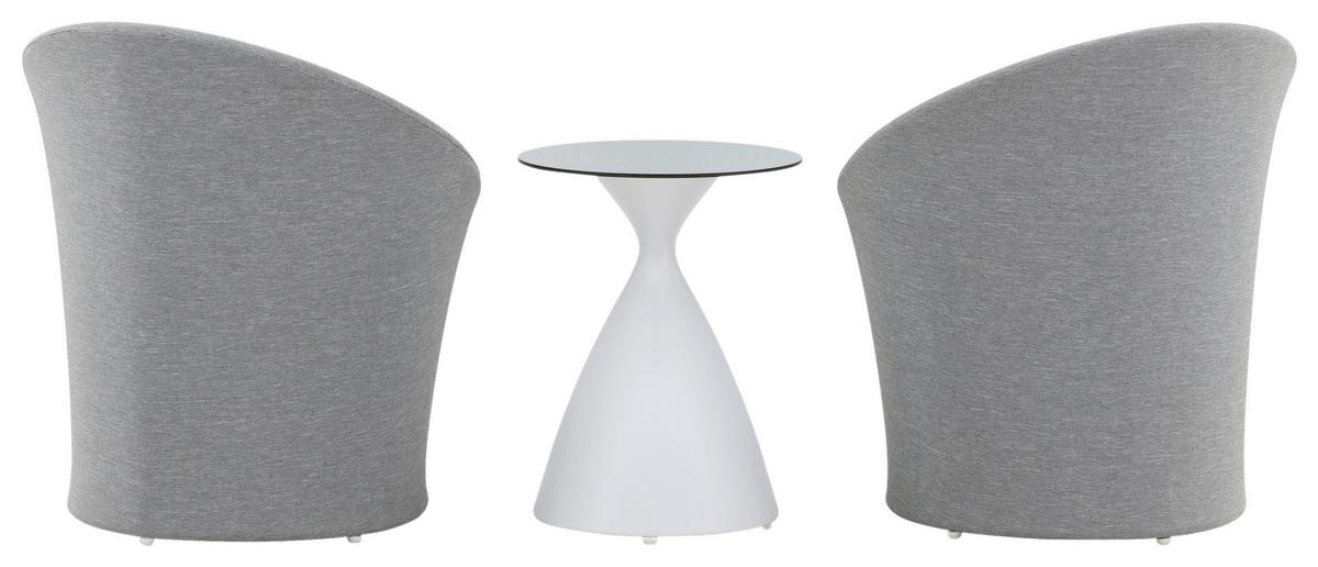 Gartenset Spoga - Weiß/Grau, KONVENTIONELL, Textil/Metall - Gardenson