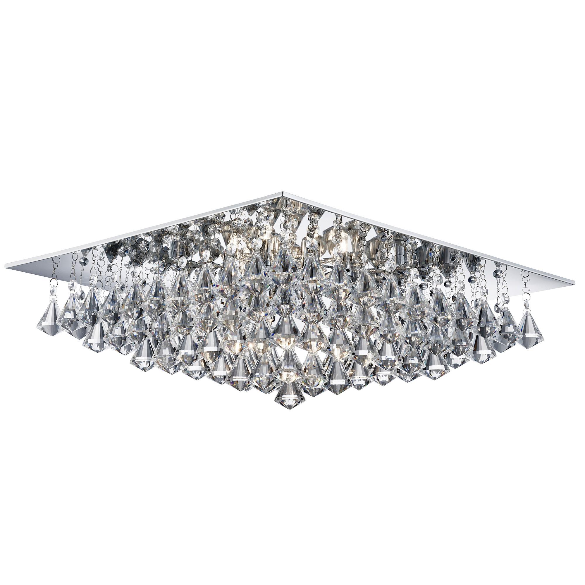 Deckenleuchte Hanna 8lt 7308-8cc - Klar, Design, Glas/Metall (55/55/22cm)