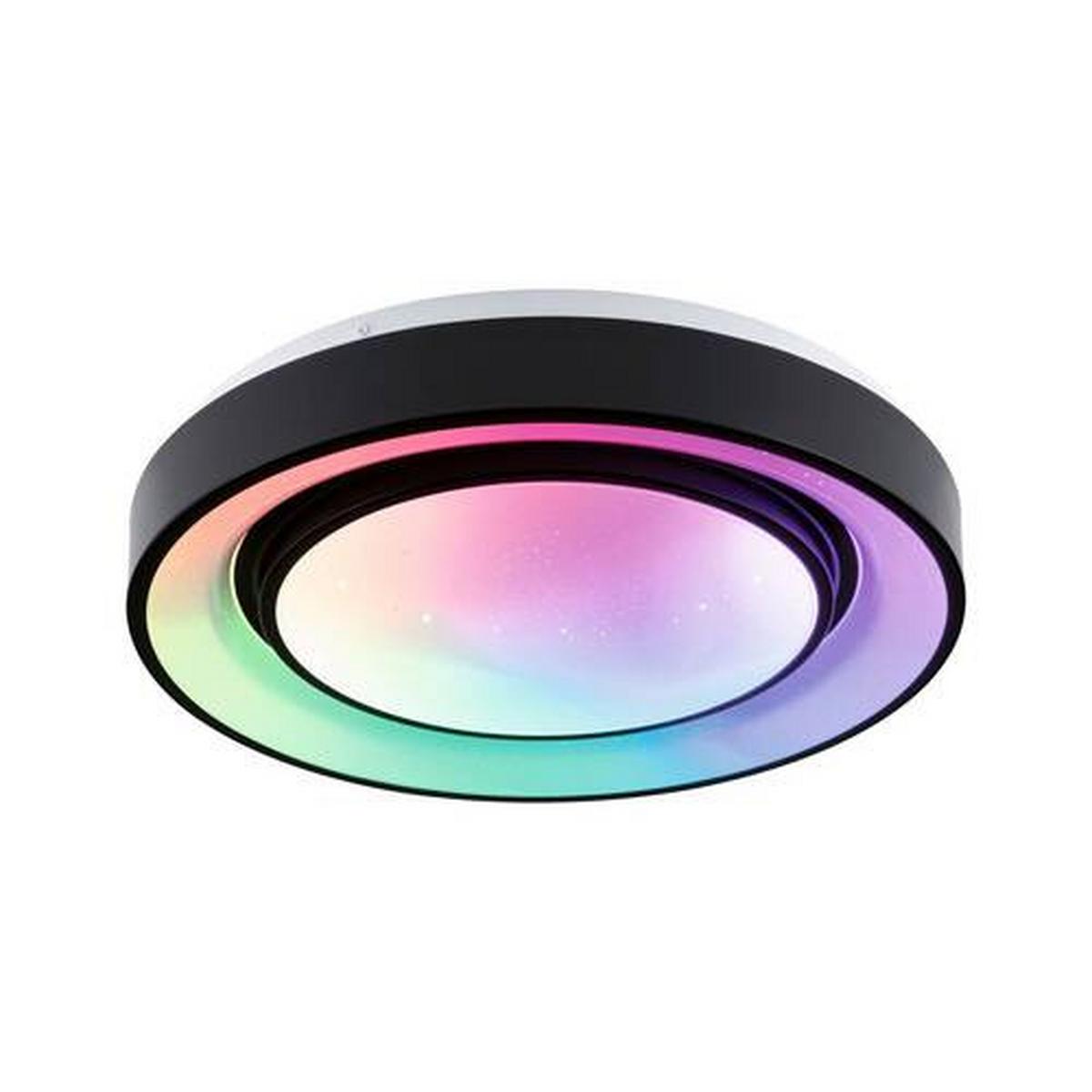 Deckenleuchte Ø 37,5 Cm 1-Flamming Dimmbar - Schwarz/Weiß, Basics, Kunststoff/Metall (37,5/7cm) - Paulmann