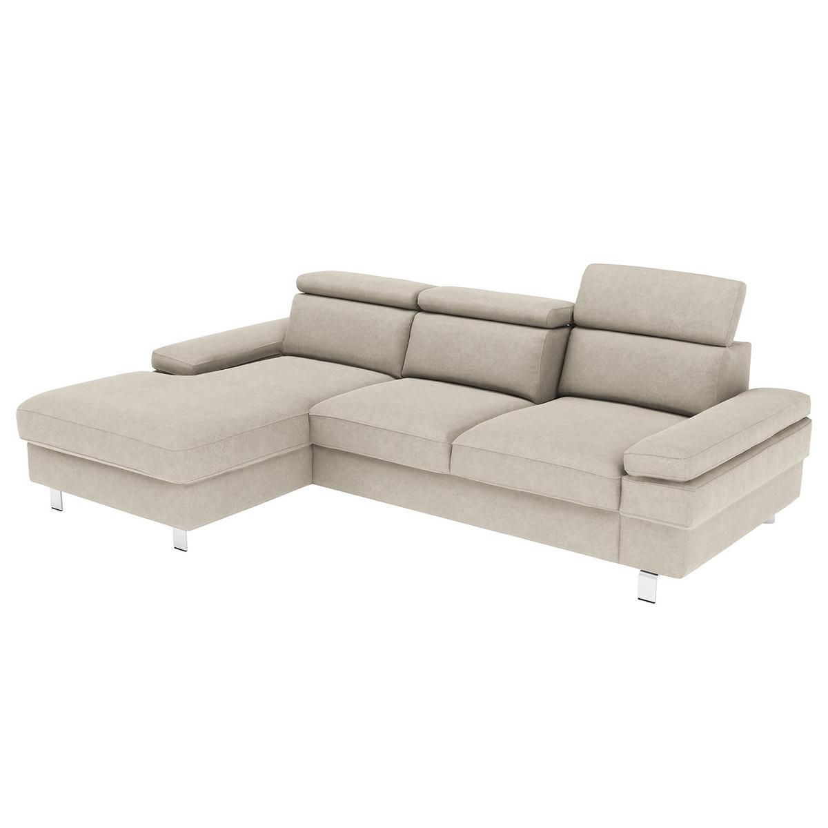 Ecksofa Elvis Silberfarben S: 182x259 Cm - Silberfarben, KONVENTIONELL, Textil (182/259cm) - Trendmanufaktur