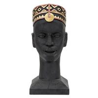 Skultpur Massai Man Goldfarben, B: 25 cm - Goldfarben/Schwarz, Basics, Kunststoff (25/56/25cm)