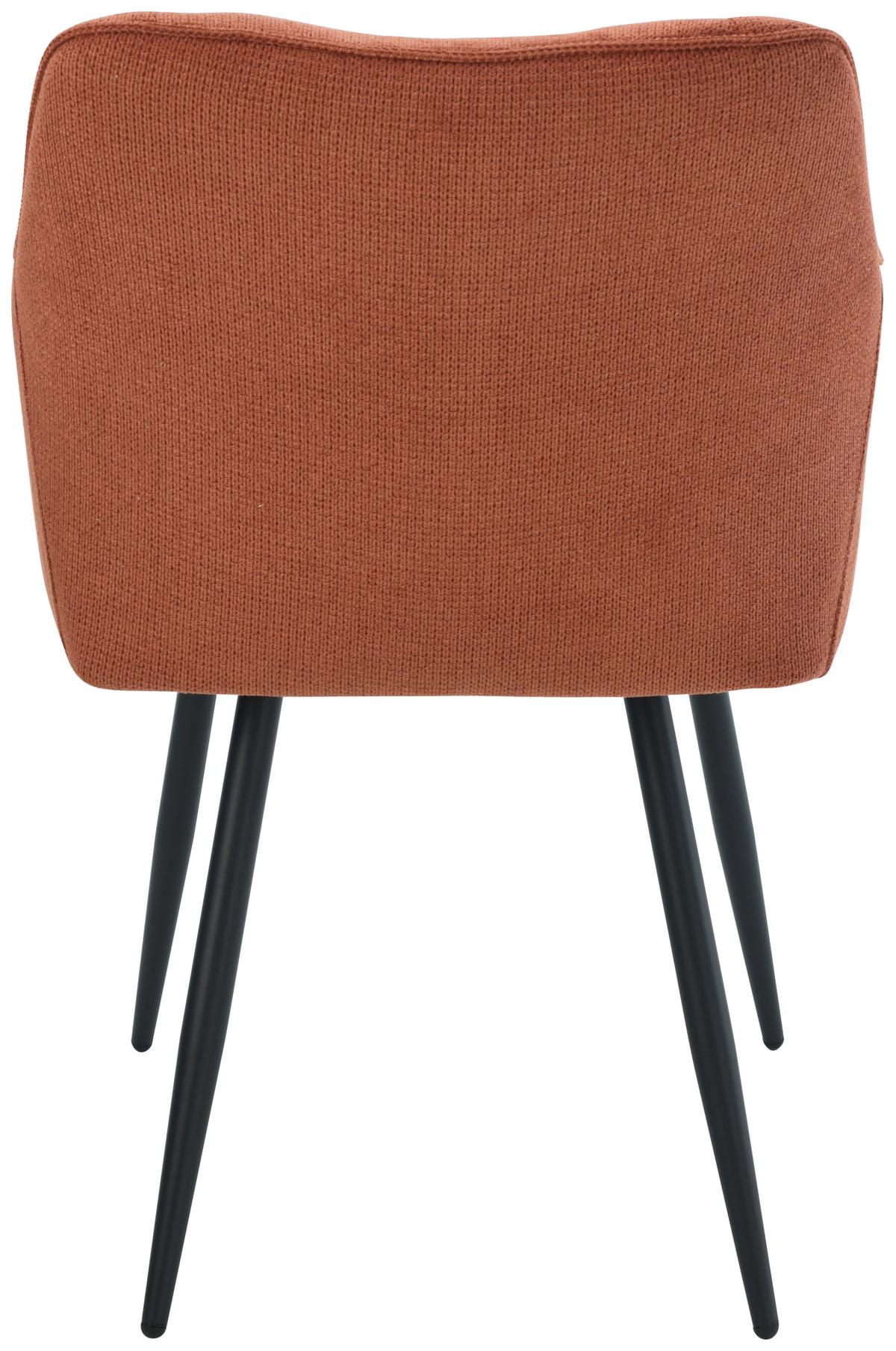 Armlehnstuhl Caro Teracotta Gepolstert - Terracotta/Schwarz, KONVENTIONELL, Holz/Textil (55/83/61cm) - Nedis SmartLife