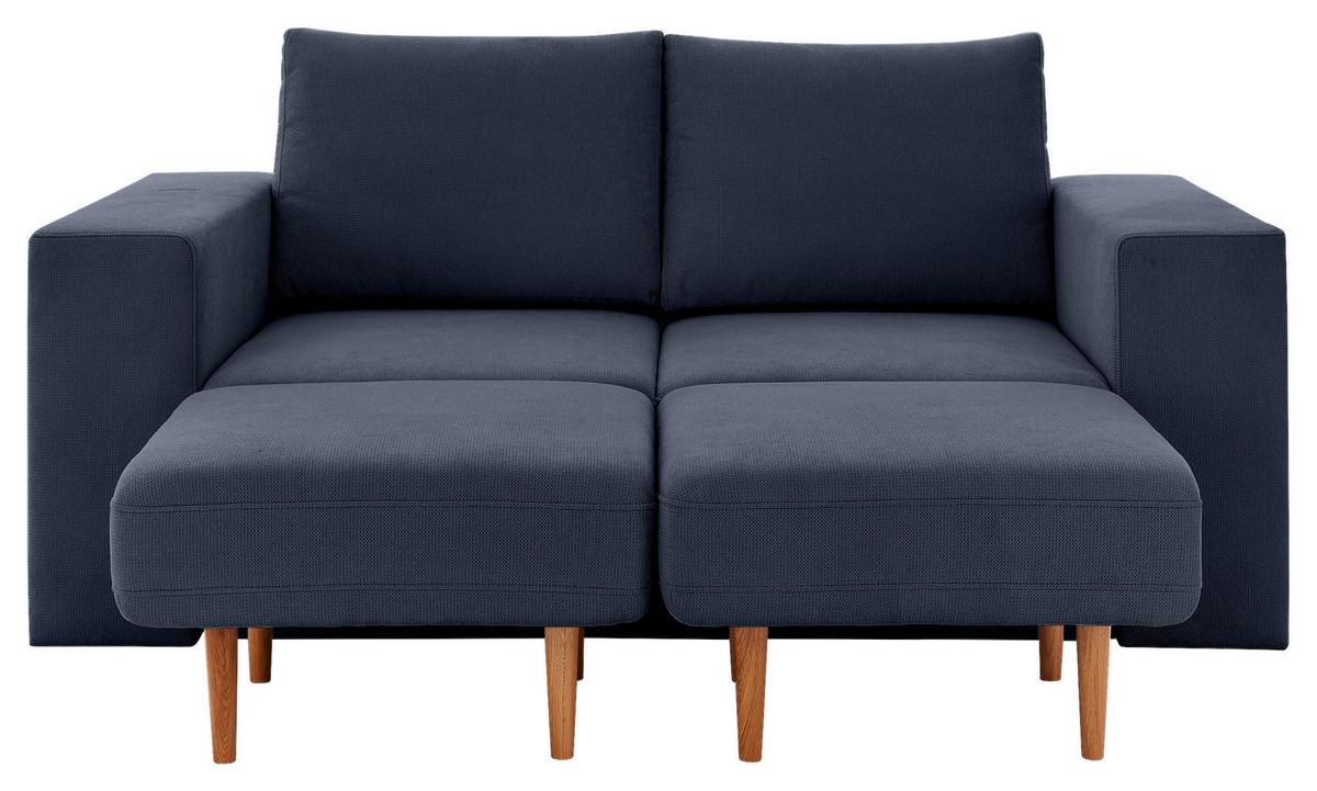 Viersitzer-Sofa Looks V-1 - Eichefarben/Dunkelblau, Design, Textil (252/96/107cm) - LOOKS by W.Joop