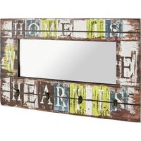 Garderobenpaneel Multicolor Mit Spiegel 4 Haken B: 80 cm - Multicolor, MODERN, Holzwerkstoff/Metall (80/52/10cm)