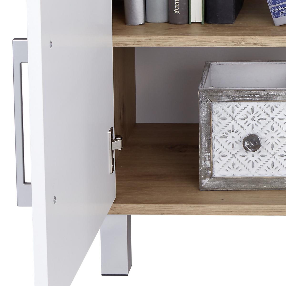 Komód Box 98/85 Cm - tölgyfa/fehér, Modern, faalapú anyag (99/85/40cm) - Ondega