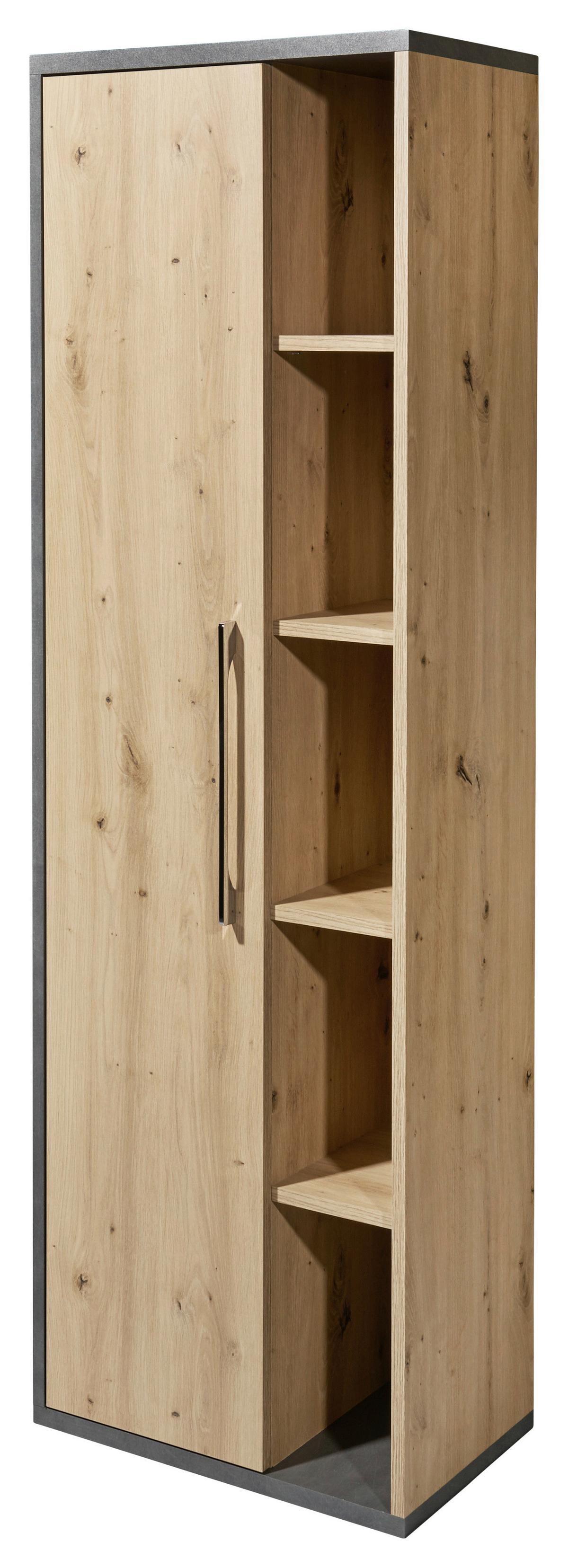 Hochschrank Nathan Bxh: 50x160 Cm Anthrazit/eiche Dekor - Anthrazit/Eiche Artisan, KONVENTIONELL, Holzwerkstoff (50/160/31cm) - MID.YOU