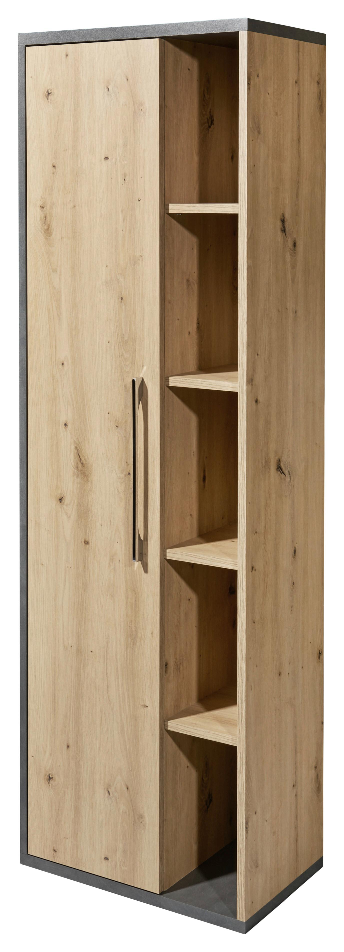 Hochschrank Nathan Bxh: 50x160 Cm Anthrazit/eiche Dekor