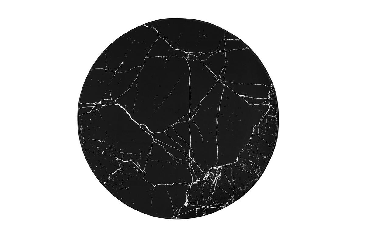 Couchtisch Schwarz/marmoroptik D: 81 Cm - Schwarz, Design, Glas/Metall (81/81/45cm) - Livetastic