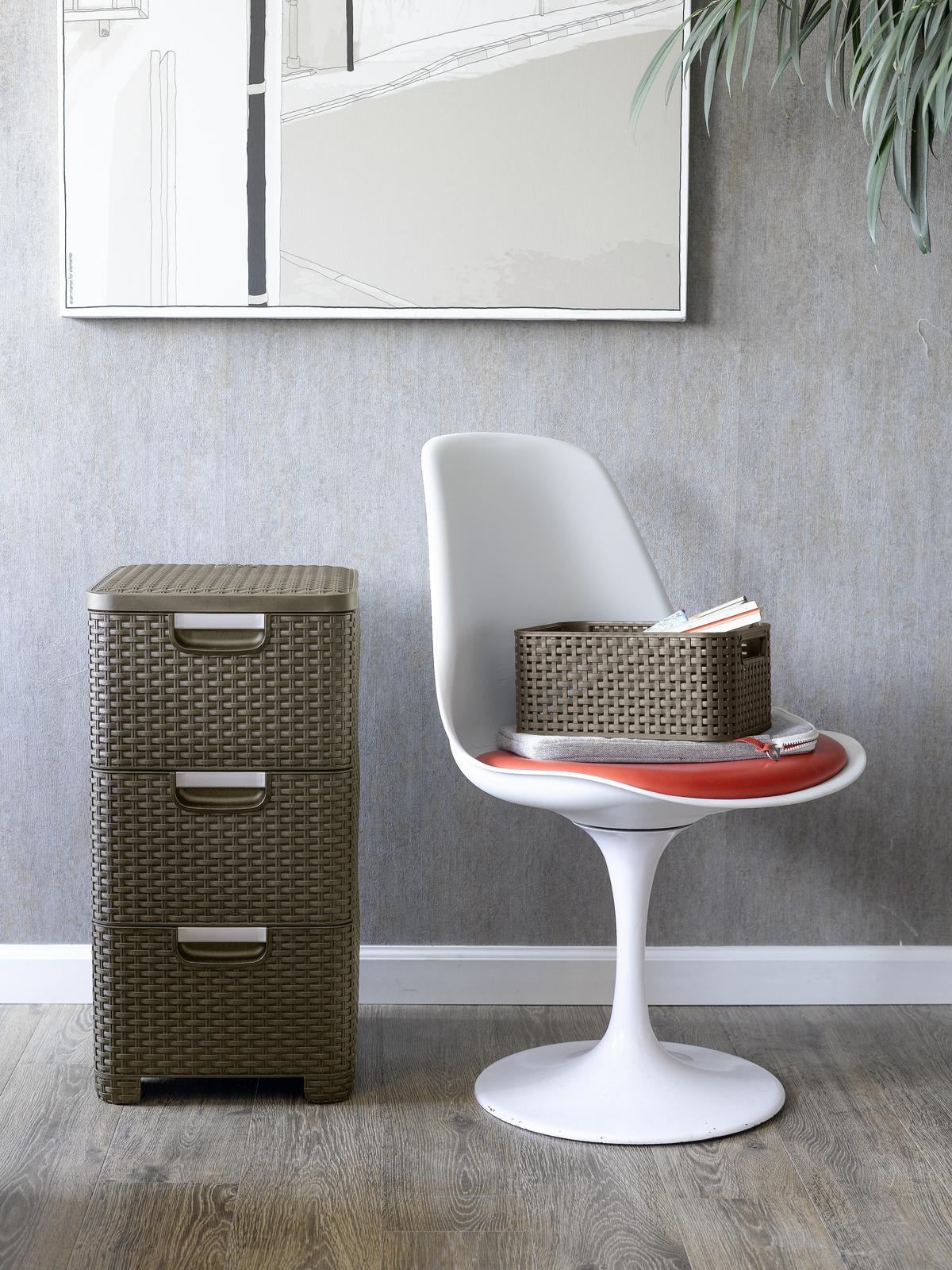 Fiókos Tároló Barna - barna, Konventionell, műanyag (37,8/60/32,8cm) - Curver