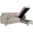 ECKSOFA Bergen - Hellgrau/Naturfarben, Design, Textil (231/160cm) - Luca Bessoni