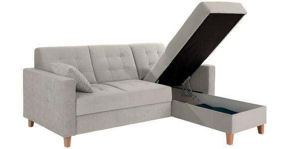 Ecksofa Bergen - Hellgrau/Naturfarben, Design, Textil (231/160cm) - Luca Bessoni