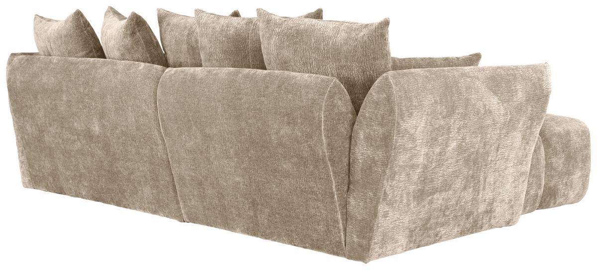 Univerzálna sedačka CAMMELLIO, sivohnedá ženilka, 7 vankúšov - čierna/taupe, Modern, textil (296/75-95/189cm) - Mömax