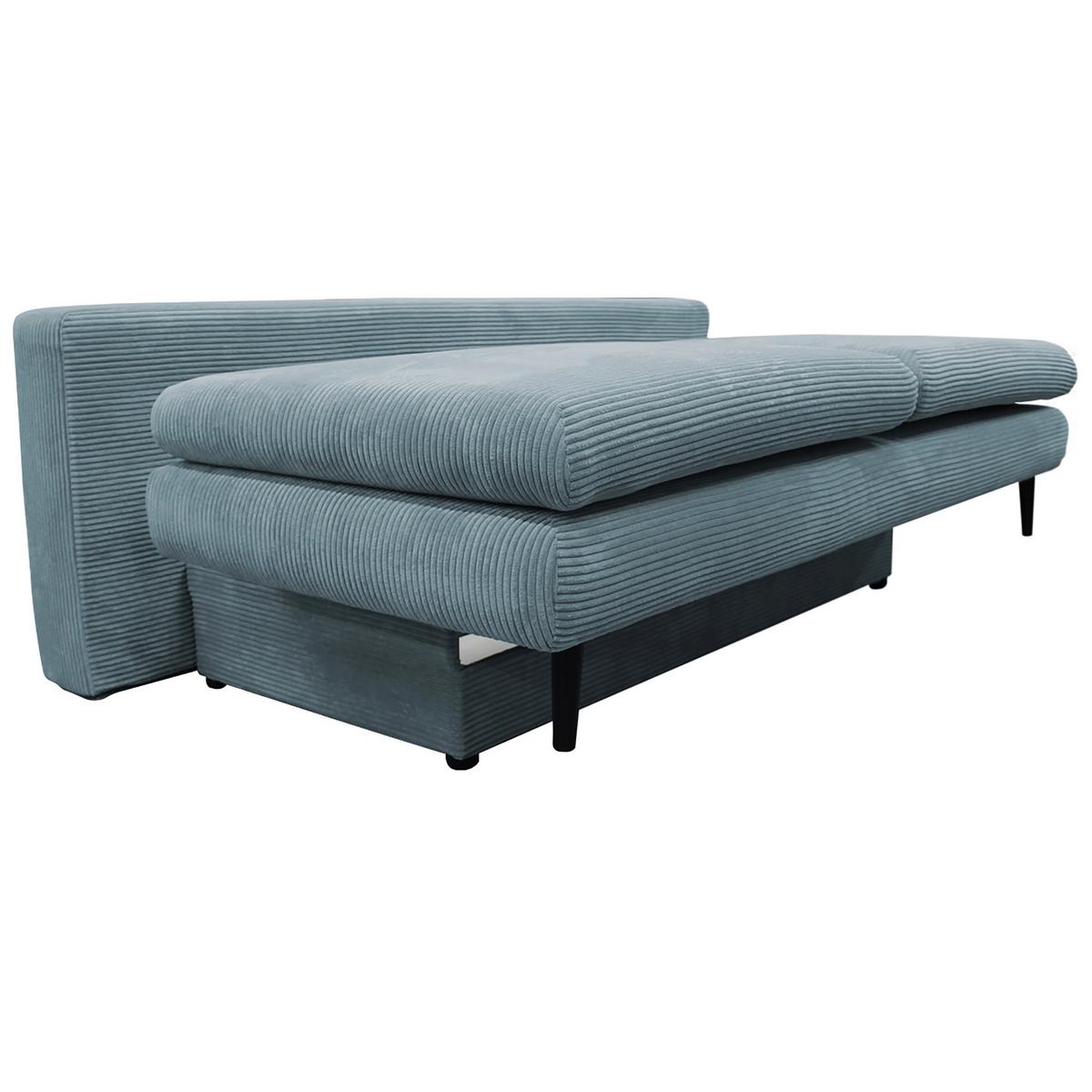 2-sitzer-sofa Mit Schlaffunkt. Fiore Und Bettkasten Türkis - Türkis/Schwarz, Design, Textil (202/85/99cm) - P & B