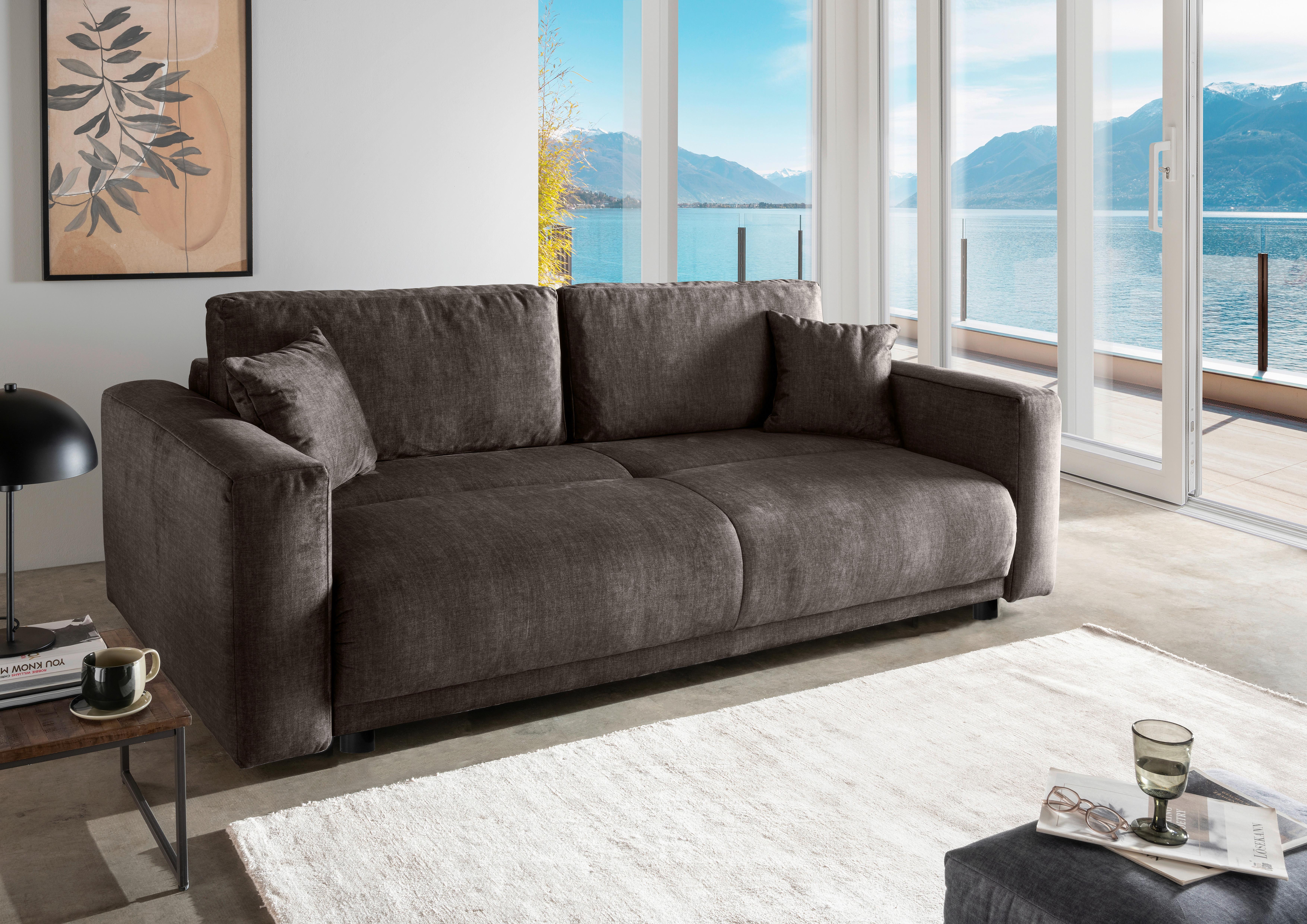 Schlafsofa Longo, Dunkelbraun B: 245 cm