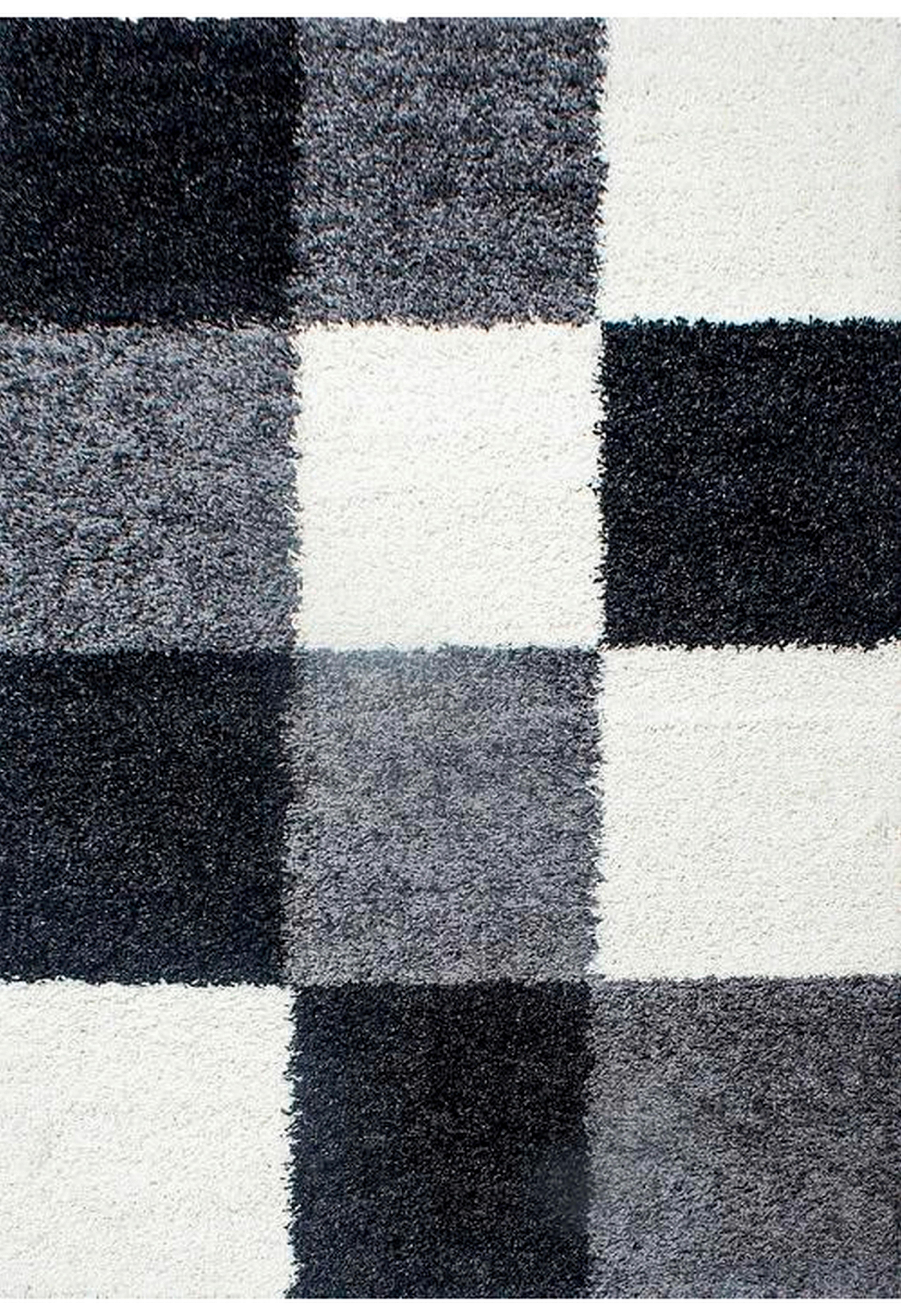 Hochflor Teppich Schwarz Life 120x170 cm - Schwarz/Weiß, KONVENTIONELL, Textil (120/170cm) - Novel