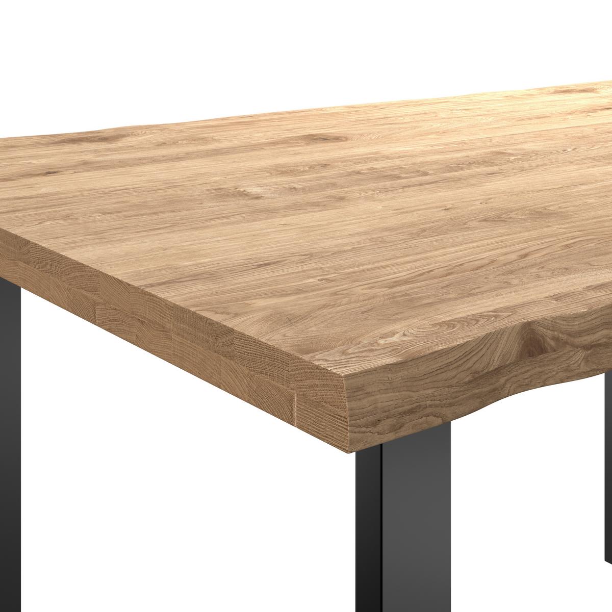 JEDÁLENSKÝ STÔL WOOD 160 - čierna/prírodná farba, Konventionell, kov/drevo (160/75/90cm) - James Wood