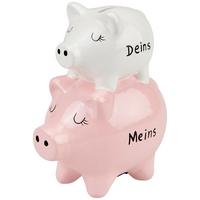 Spardose Aloisia - Rosa/Weiß, KONVENTIONELL, Keramik (12/8,7/15,9cm) - Luca Bessoni