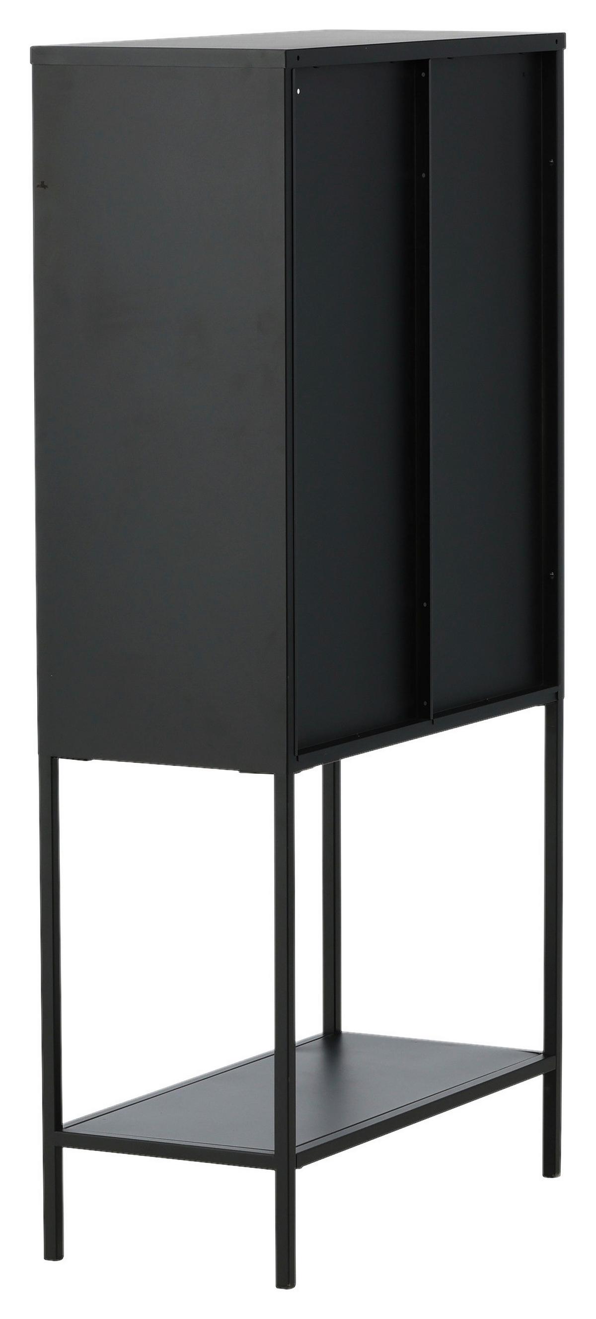 Vitrine Misha - Schwarz, Design, Metall (75/150/35cm) - Livetastic