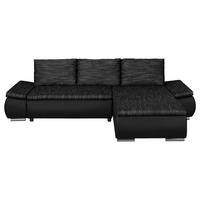 Ecksofa Acra Schwarz S: 266x175 Cm - Chromfarben/Schwarz, Design, Textil (266/175cm) - Livetastic